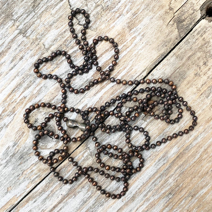 Solid Brass Ball Chain 1.8mm with Connector, Aged Finish, Custom Necklace Length