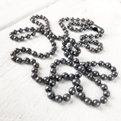 4.5mm Oxidized Copper Ball Chain Necklace – Large, Chunky, Heavy, Custom Length