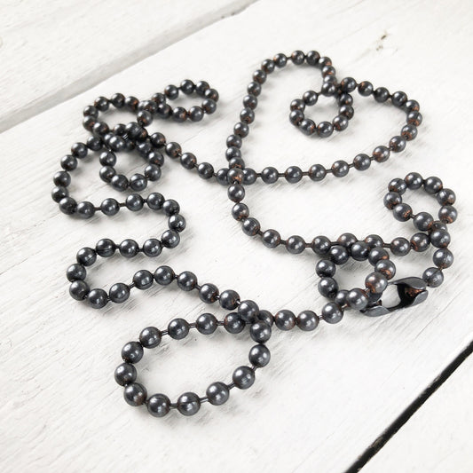 4.5mm Oxidized Copper Ball Chain Necklace – Large, Chunky, Heavy, Custom Length