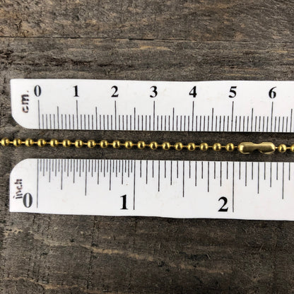 2.4mm Solid Brass Ball Chain Necklace with Connector – Custom Length