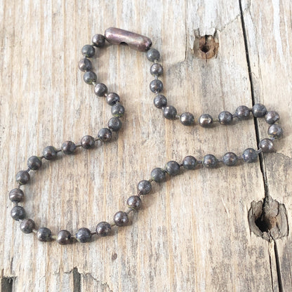 Antiqued Brass Ball Chain Bracelet – Custom Patina Beaded Chain with Connector