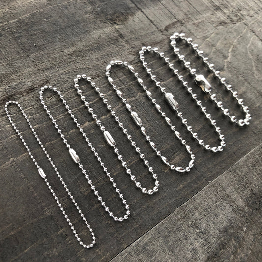 Stainless Steel Ball Chain Bracelet or Anklet – Silver Alternative, Multiple Widths