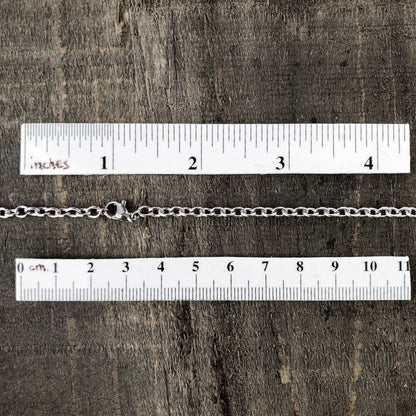 Adjustable Stainless Steel Cable Chain Necklace – 3.7mm Links with Lobster Clasp, 23” (Matinée Length)