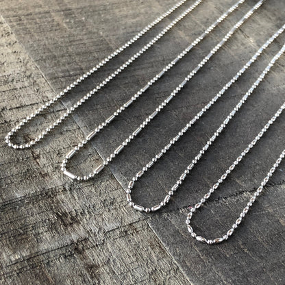 1.5mm Stainless Steel Ball Chain Necklace – Shiny Skinny Chain with Connector, Custom Length