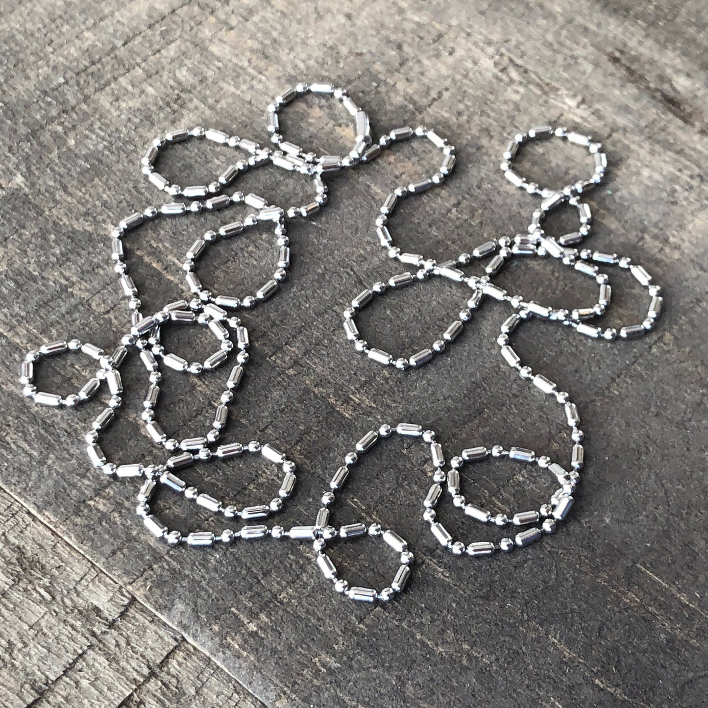 1.5mm Stainless Steel Ball Chain Necklace – Shiny Skinny Chain with Connector, Custom Length