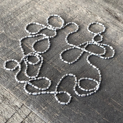 1.5mm Stainless Steel Ball Chain Necklace – Shiny Skinny Chain with Connector, Custom Length