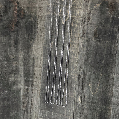 1.5mm Stainless Steel Ball Chain Necklace – Shiny Skinny Chain with Connector, Custom Length