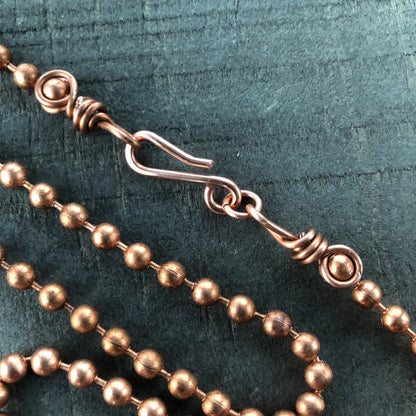 Large 4.5mm Copper Ball Chain Necklace with Artisan Clasp – Custom Length