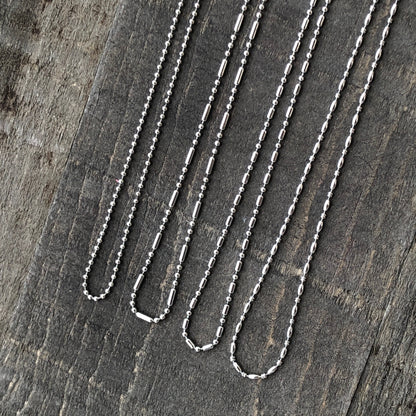 1.5mm Stainless Steel Ball Chain Necklace – Shiny Skinny Chain with Connector, Custom Length