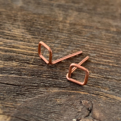 Copper Square Studs