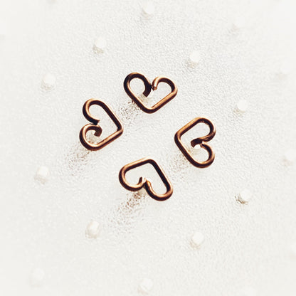 Copper Heart Studs