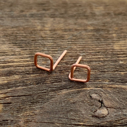 Copper Square Studs