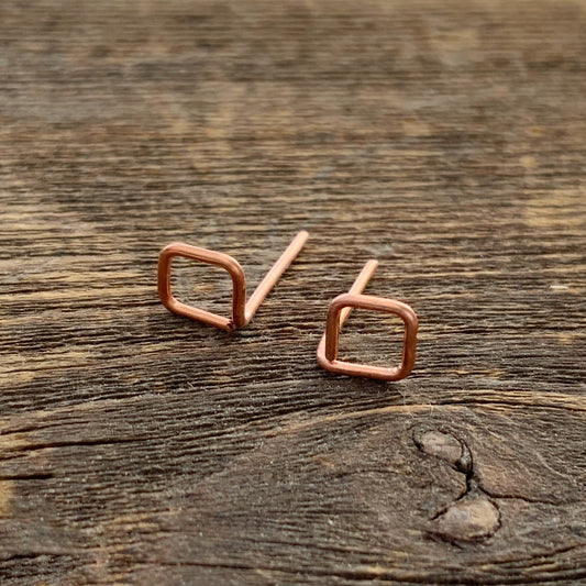 Copper Square Studs