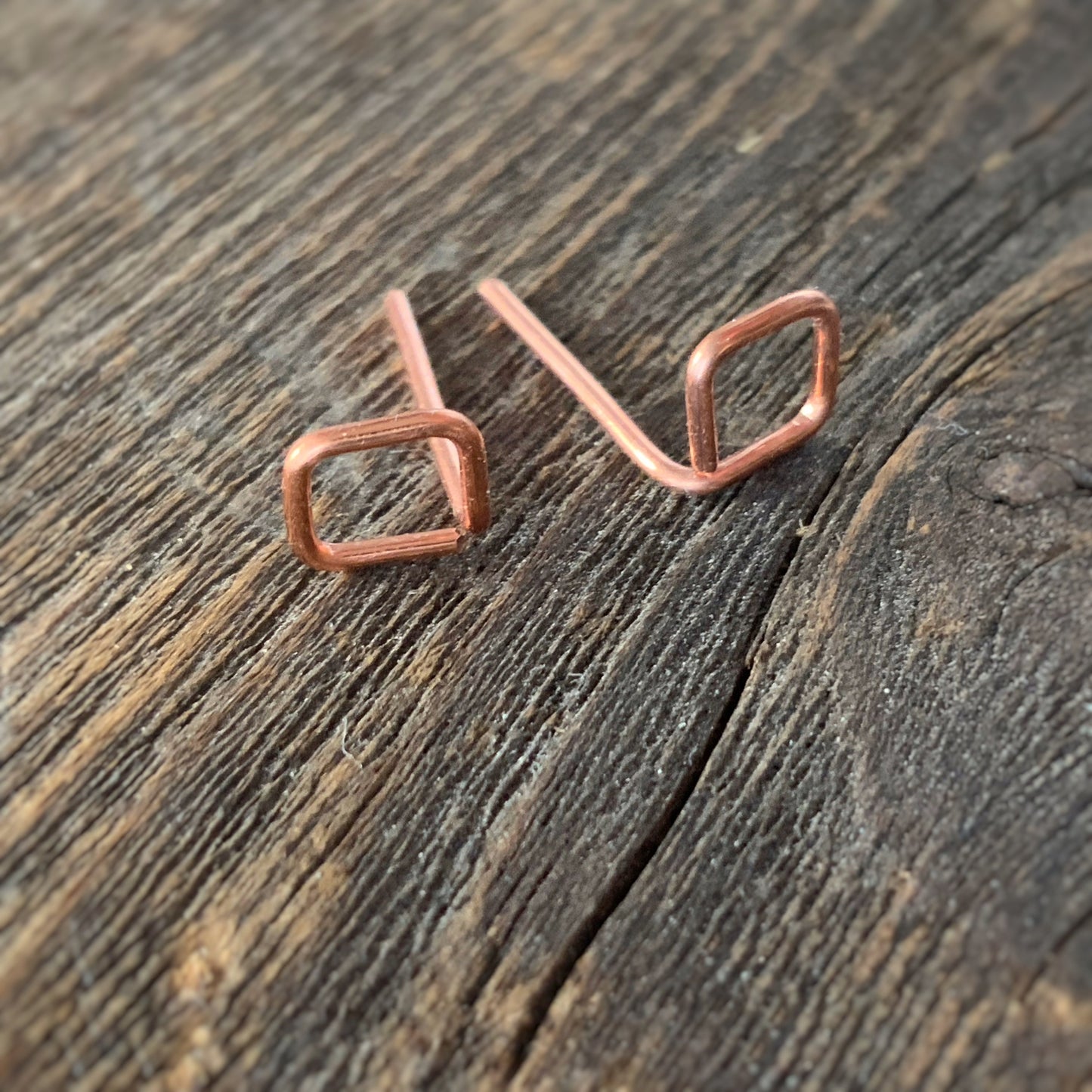 Copper Square Studs