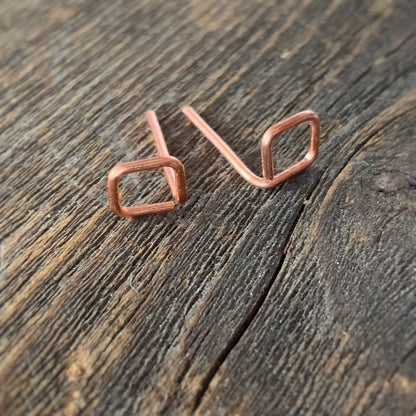 Copper Square Studs