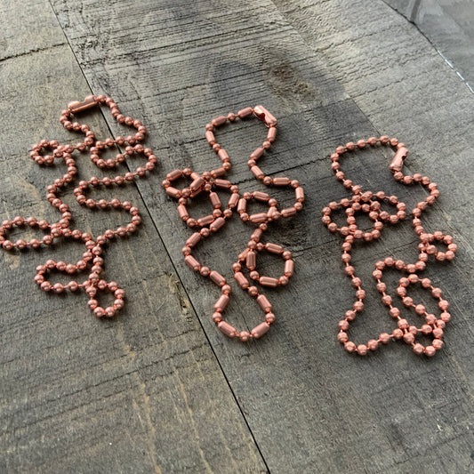 2.4mm Solid Copper Ball Chain Necklace with End Connector – Custom Length