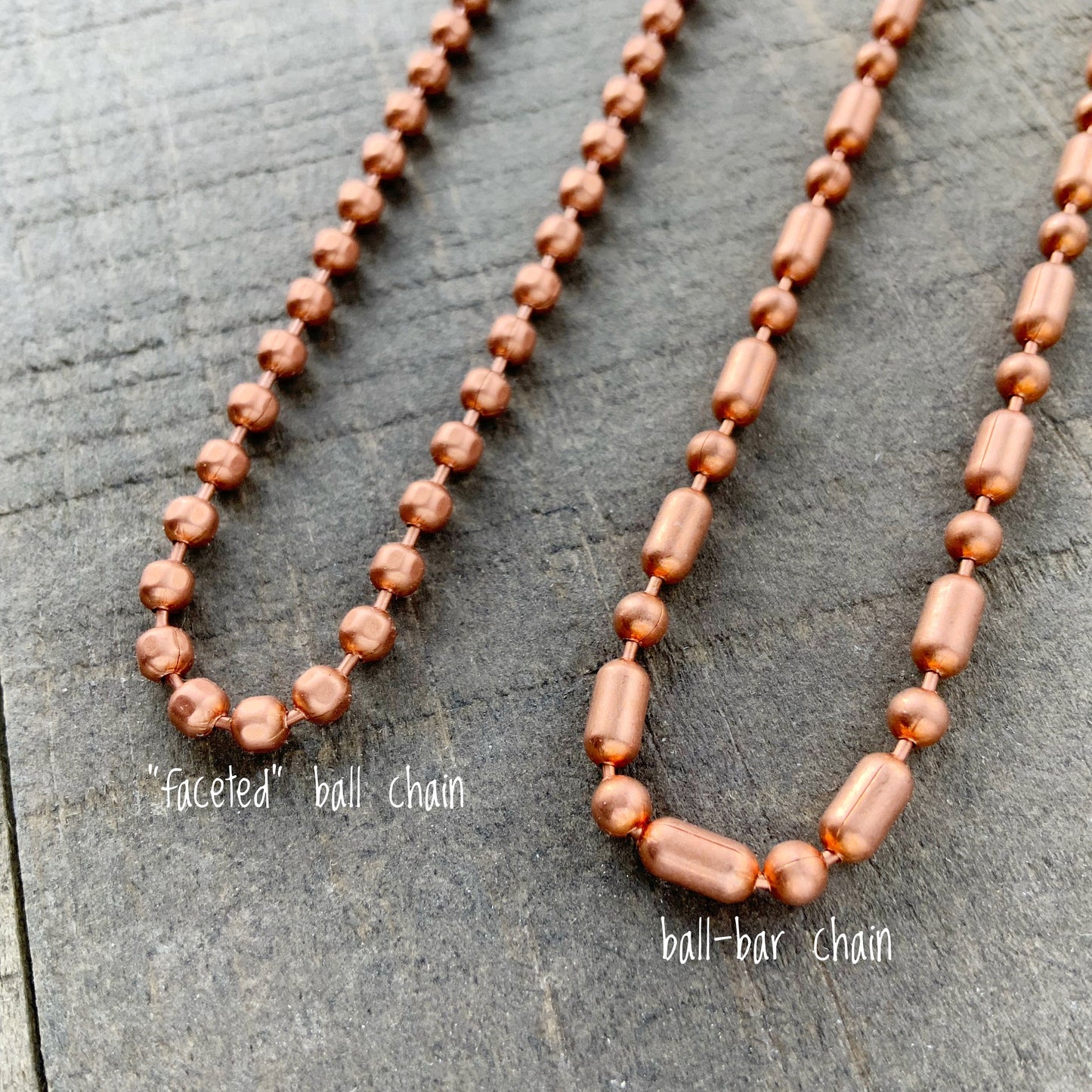 Copper Necklace 3.2mm Faceted BallChain with Artisan Clasp