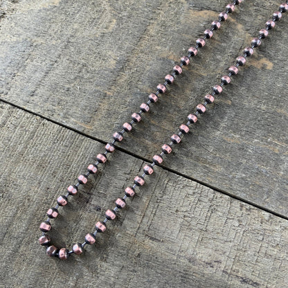 Oxidized Copper Necklace – 3.2mm Faceted Chain with Handmade Artisan Clasp