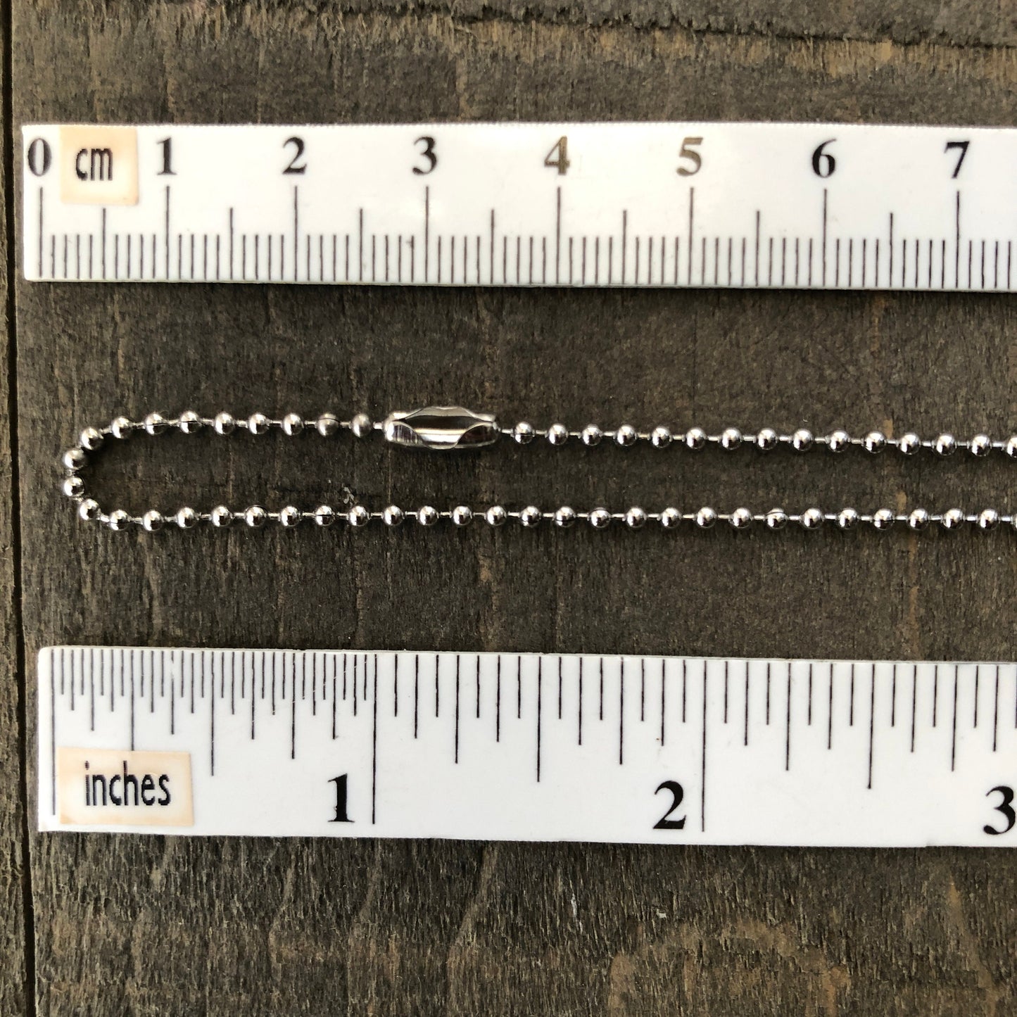 2mm Stainless Steel Ball Chain Necklace – Shiny Silver-Alternative with Connector