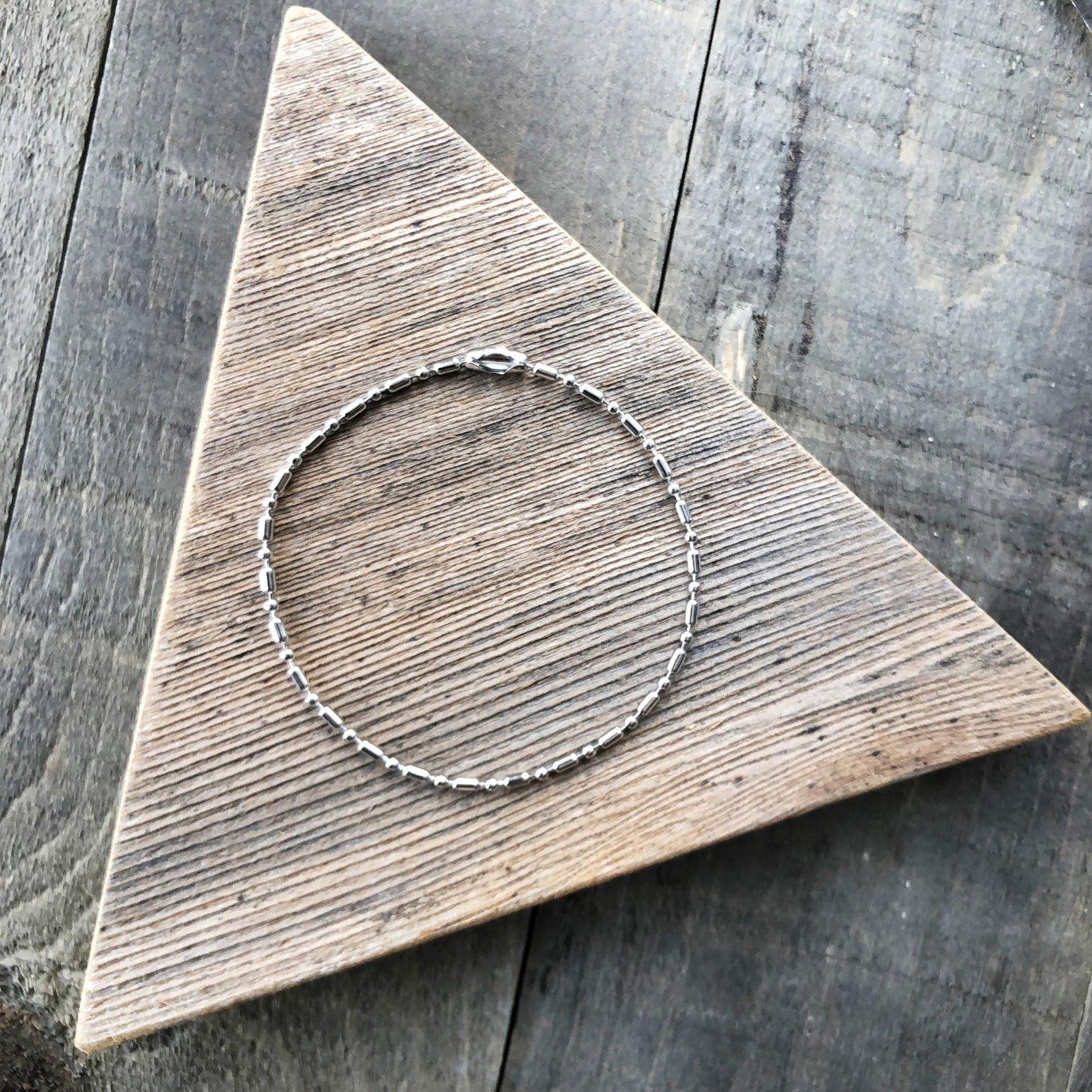 2mm Stainless Steel Ball Chain Bracelet or Anklet – Shiny Silver-Alternative with Connector