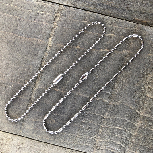 2mm Stainless Steel Ball Chain Bracelet or Anklet – Shiny Silver-Alternative with Connector