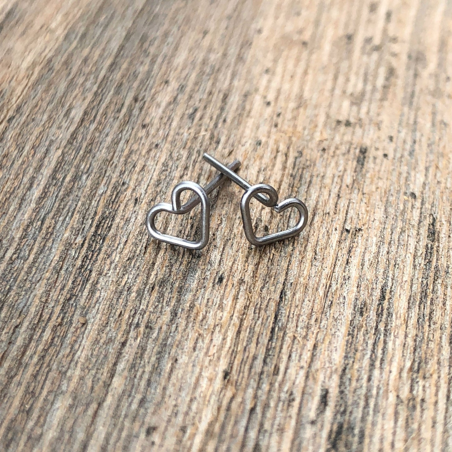 Heart Studs, Stainless Steel