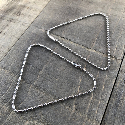 2mm Stainless Steel Ball Chain Bracelet or Anklet – Shiny Silver-Alternative with Connector