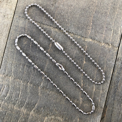 2mm Stainless Steel Ball Chain Bracelet or Anklet – Shiny Silver-Alternative with Connector