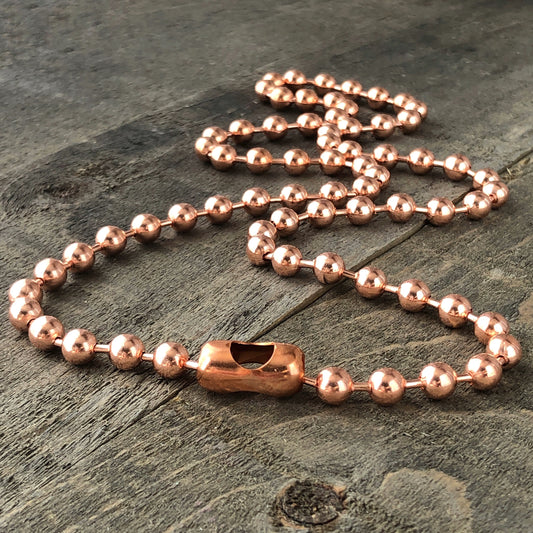 6mm Oversized Copper Ball Chain Necklace – Strong Solid Copper, Custom Length