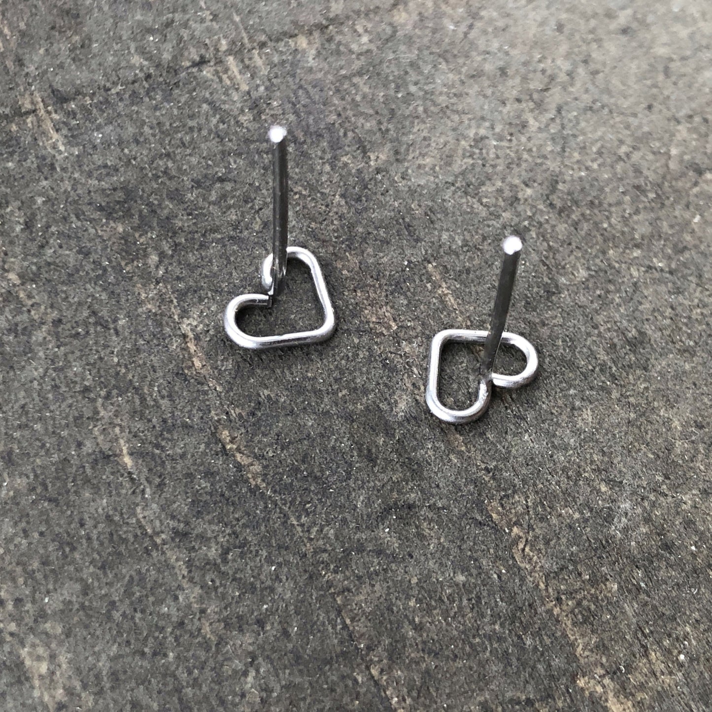 Heart Studs, Stainless Steel