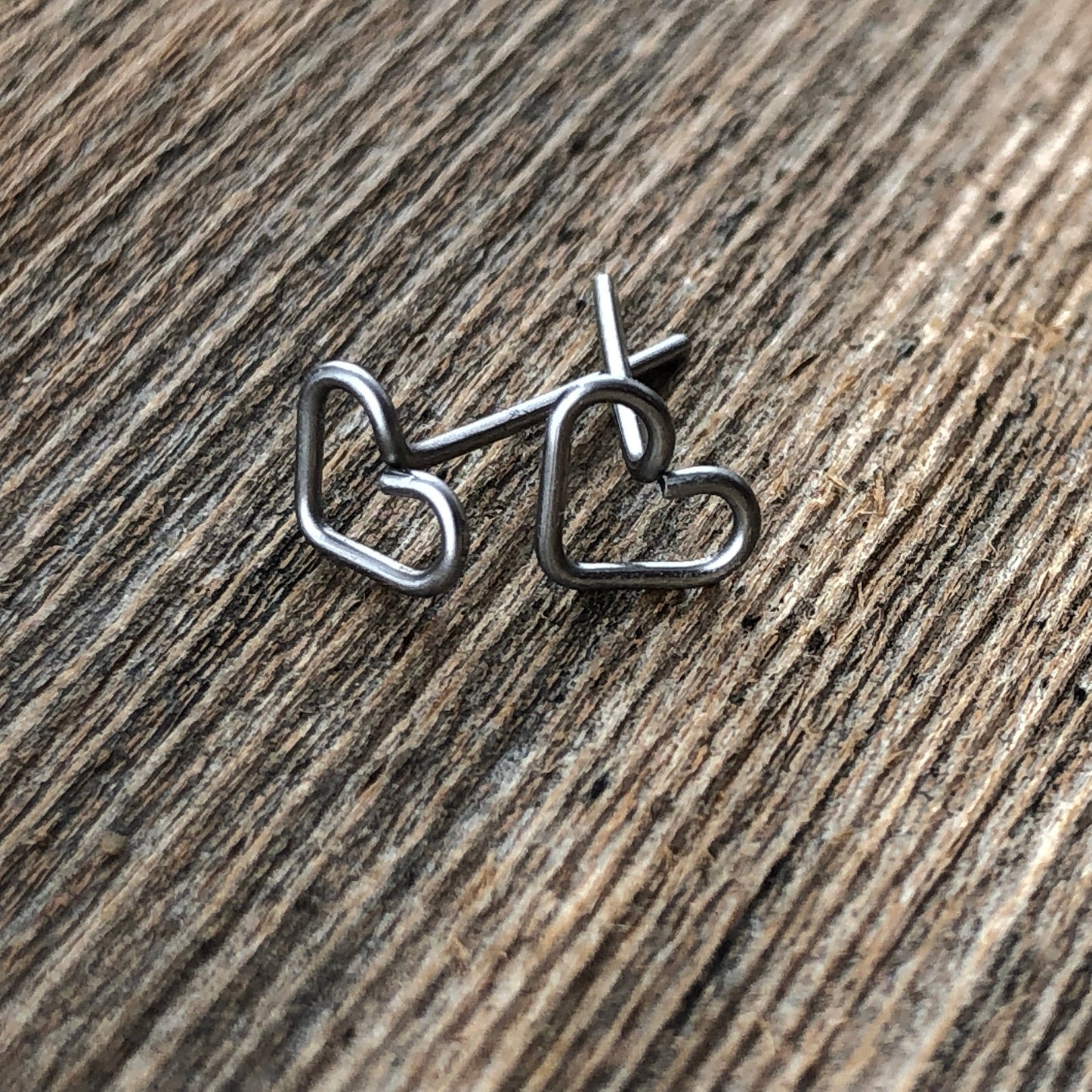 Heart Studs, Stainless Steel