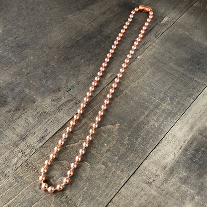 6mm Oversized Copper Ball Chain Necklace – Strong Solid Copper, Custom Length