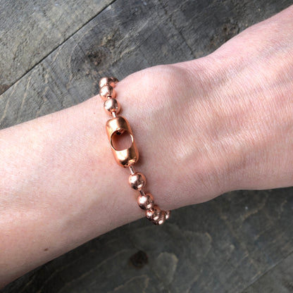 6mm Solid Copper Ball Chain Bracelet or Anklet – Bare Copper, Custom Size