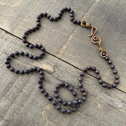 Patina 4mm Brass Ball Chain Necklace – Handmade Artisan Clasp, Custom Length