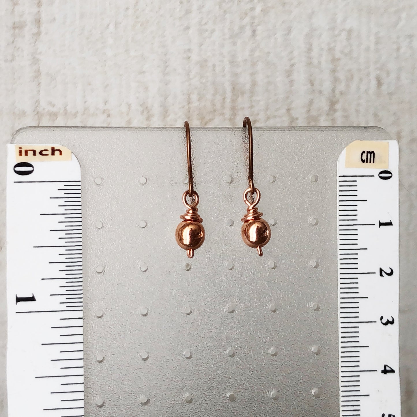 Small Pure Copper Ball Earrings, 6mm