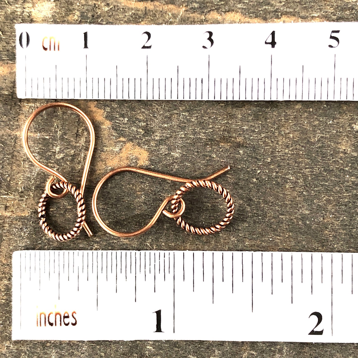 Small Handmade Copper Hoop Earrings – Minimalist 10mm Twisted Wire Hoops