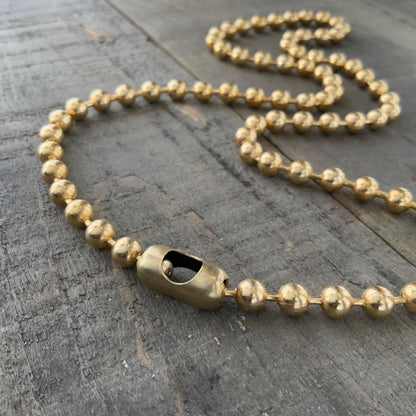 6mm Brass Ball Chain Necklace – Chunky Gold-Tone Raw Brass, Custom Length