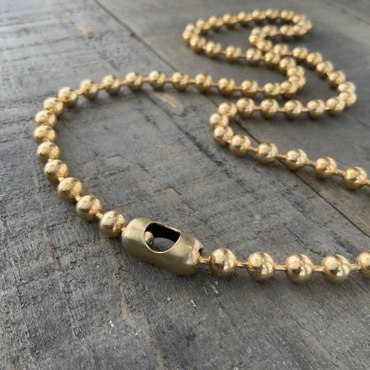 6mm Brass Ball Chain Necklace – Chunky Gold-Tone Raw Brass, Custom Length