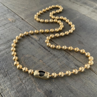 6mm Brass Ball Chain Necklace – Chunky Gold-Tone Raw Brass, Custom Length
