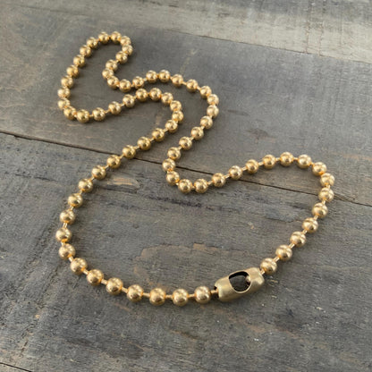 6mm Brass Ball Chain Necklace – Chunky Gold-Tone Raw Brass, Custom Length