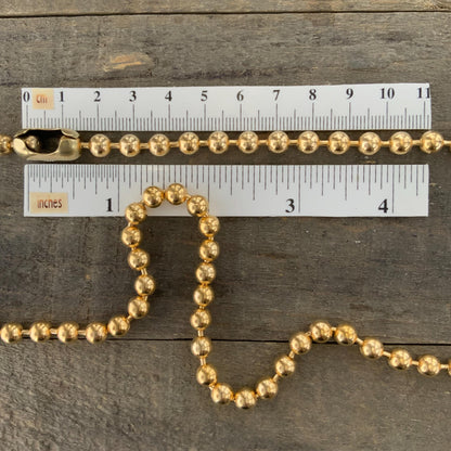 6mm Brass Ball Chain Necklace – Chunky Gold-Tone Raw Brass, Custom Length