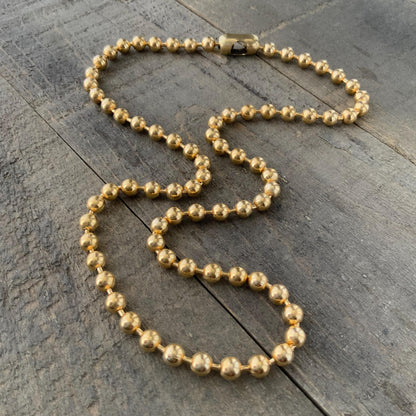 6mm Brass Ball Chain Necklace – Chunky Gold-Tone Raw Brass, Custom Length