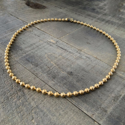 6mm Brass Ball Chain Necklace – Chunky Gold-Tone Raw Brass, Custom Length