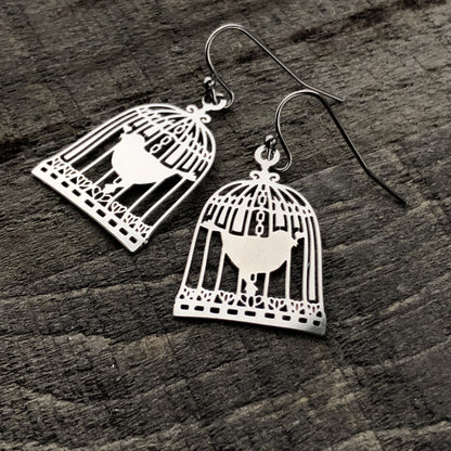 Birdcage Earrings – Stainless Steel, French Hook, Lightweight