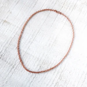 Textured Copper Necklace Chain with Artisan Clasp, Custom Length Petite Etched Chain