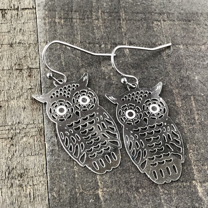 Owl Filigree Earrings - Owlet Pair