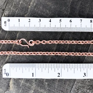 Textured Copper Necklace Chain with Artisan Clasp, Custom Length Petite Etched Chain