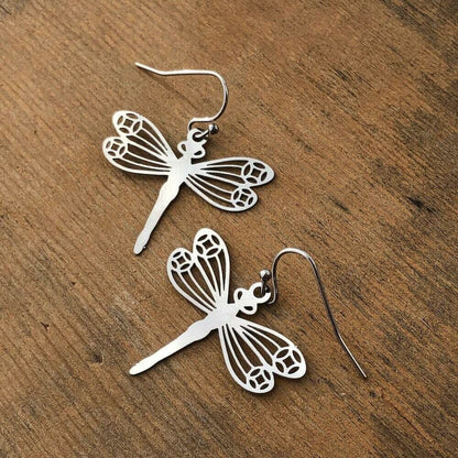 Filigree Dragonfly Earrings – Lightweight Cutout Design