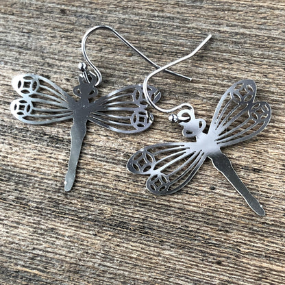 Filigree Dragonfly Earrings – Lightweight Cutout Design
