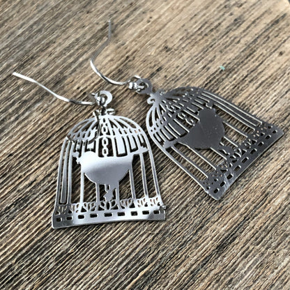 Birdcage Earrings – Stainless Steel, French Hook, Lightweight